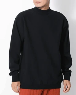 Cotton Polyester Knit Mockneck Long Sleeve -Snow Peak Shop KN 22AU003 Hero 04