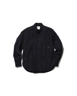 Organic Cotton Poplin Button-Down Shirt -Snow Peak Shop SH 22SU401 Bk hero 01