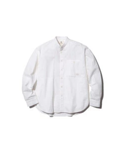 Organic Cotton Poplin Stand-Collar Shirt -Snow Peak Shop SH 22SU402 Wh hero 01