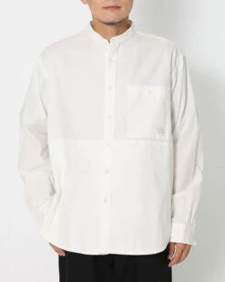 Organic Cotton Poplin Stand-Collar Shirt -Snow Peak Shop SH 22SU402 alt 03
