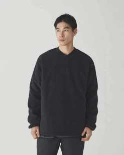 Double Face Fleece Pullover -Snow Peak Shop SW 24AU009 Black switch3 515Wx515H jpeg