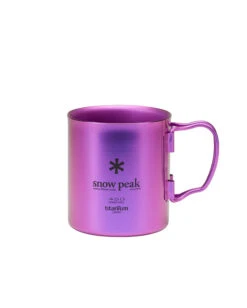 Snow Peak Ti-Double 450 Anodized Mug -Snow Peak Shop mg 053pr us titanium double cup 450 pr hero 03